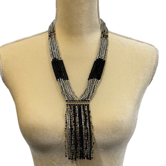 Himalayan Gems Black Silver Necklace - Picture 3 of 7